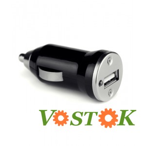 Штекер в прикуриватель с USB 1А-2,1А блистер